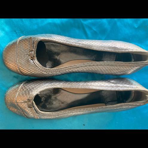 Kate Spade  metallic silver ballet slippers w/heel