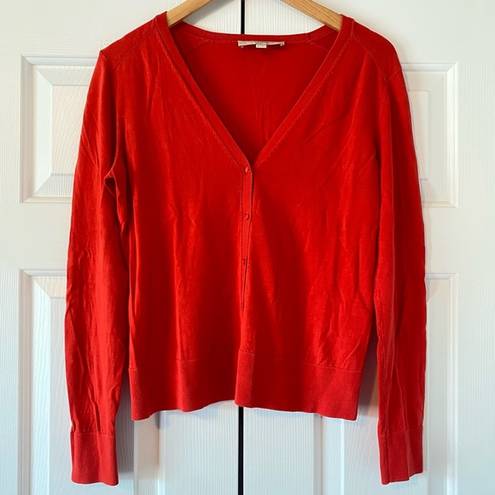 Loft  Red Button Front Cardigan, M