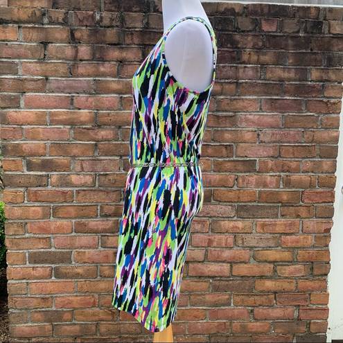 City Streets  80’s Paint Brushstroke Fitted Tank Dress XL HALLOWEEN