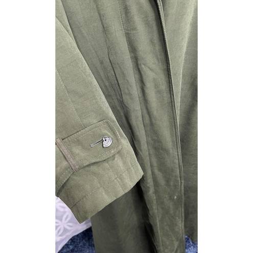 Gallery  Size 12 Olive Green Long Trench with Removable Lining Jacket