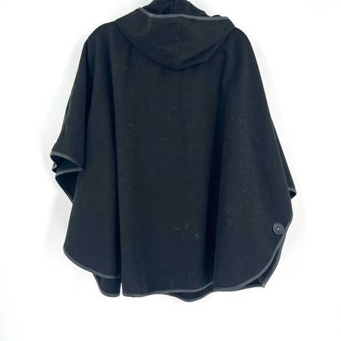 Dale Dressin Black Full Zip poncho Cape cardigan Small