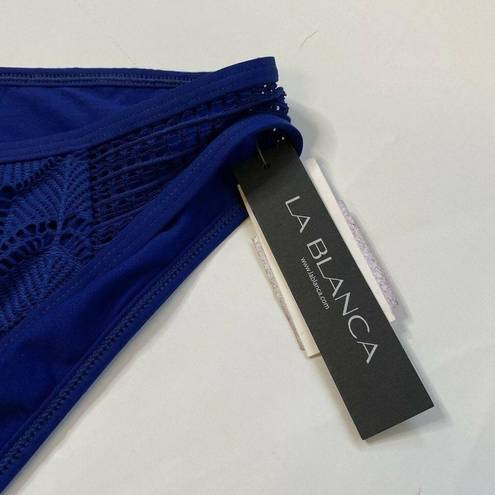 La Blanca NEW  Navy Crochet Hipster Swim Bottoms