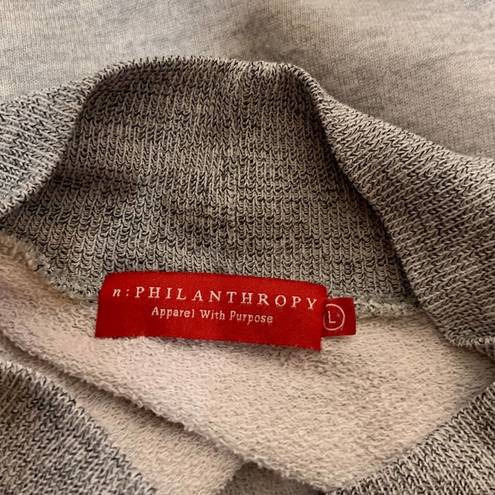 n:philanthropy  mock neck sweatshirt gray sz L