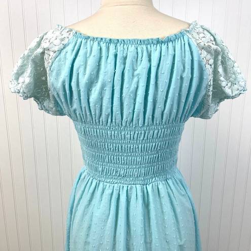 a.n.a  Kaci Womens XXL Dress Aqua Renaissance Peasant Maiden Coquette Feminine