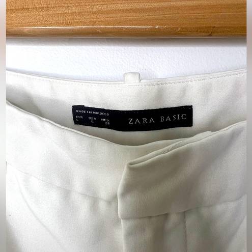 ZARA Basic Oyster White Mid-rise tapered pants