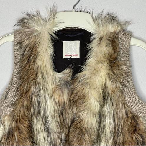 Rebecca Taylor  Alpaca Wool Blend Fur Vest