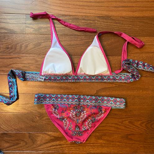 SheIn Pink Patterned  Bikini