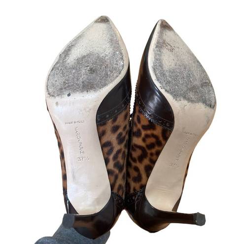 PARKE Marion  Animal Print Calf hair leather "Miki" Lace Up Pumps Size 7.5