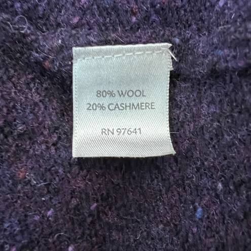 J.Jill  Sweater Womens XL Purple Turtleneck Wool Cashmere Tunic Italian Yarn Knit