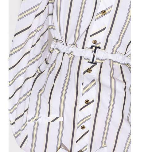 Ganni  NWT White Stripe Button Down Blouse