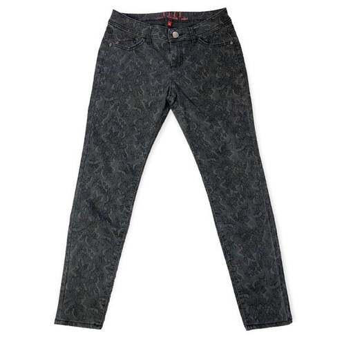 Elle  Black Lace Details Mid-Rise Skinny Jeans