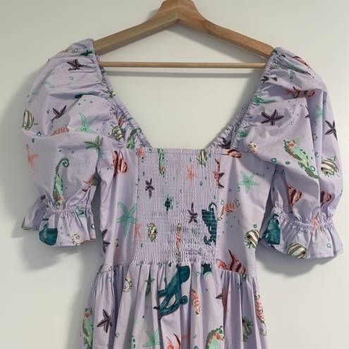 Hill House NWT  lilac Ophelia dress in Sea Creatures
