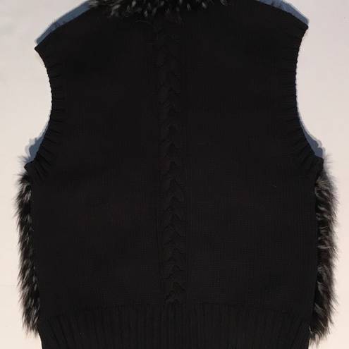 Peter Nygard  Faux Fur Cotton Sweater Vest - Petite Large Fall Sale