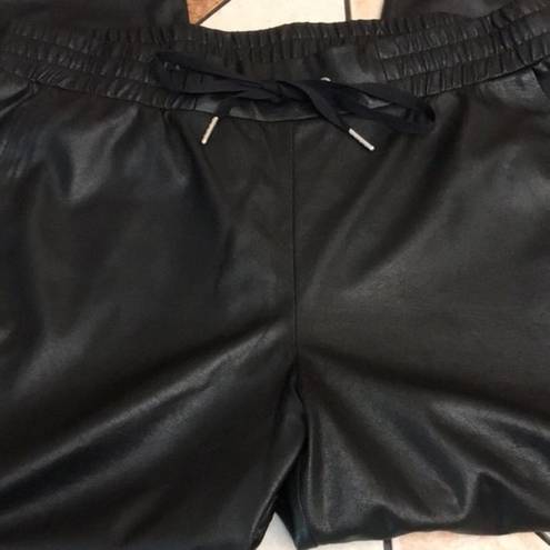 n:philanthropy  ladies Black Scarlett Faux Leather Joggers Sz Large