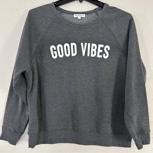 Grayson Threads 🦋  Grey Crewneck Sweatshirt Good Vibes Soft Comfy Casual Large