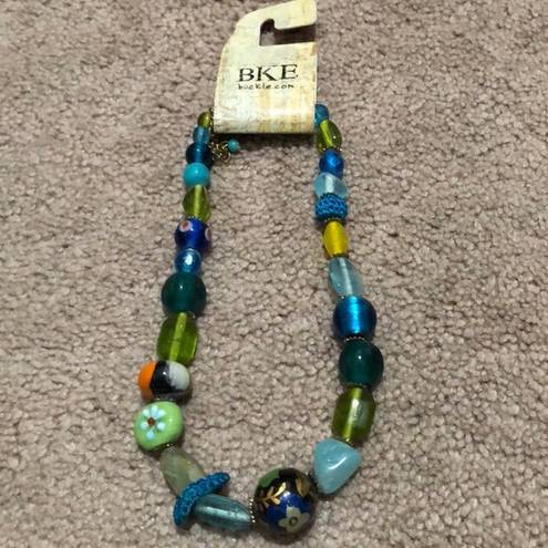 BKE NWT  Buckle Blue Bead Floral Necklace