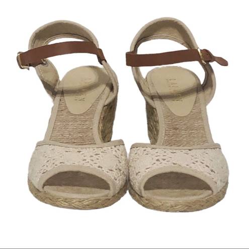 Ralph Lauren  Crochet Espadrille Wedge Sandals