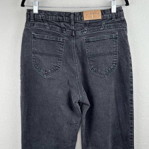 Riders By Lee  Straight Leg High Rise Black Denim Mom Jeans Size 12L 30" Waist