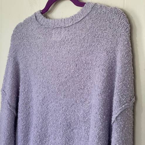 Hippie Rose  Lavender Purple Round Neck SOFT Cozy Sweater ~ Shorter Crop ~ Size L