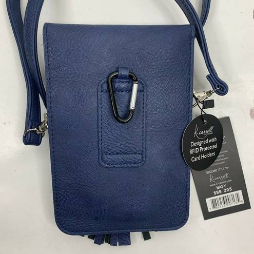 Harper K. Carroll  RFID Protected Secure Style Vegan Faux Leather Blue Crossbody