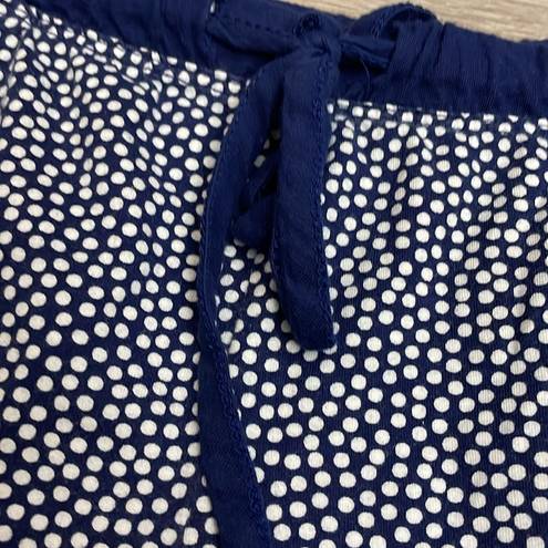 Carole Hochman Blue & White Elastic Drawstring Waist Pull On Sleep Shorts Small