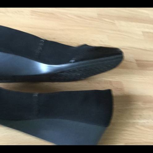 Life Stride  black wedge slip on shoes size 8.5 stretch fabric comfort shoes