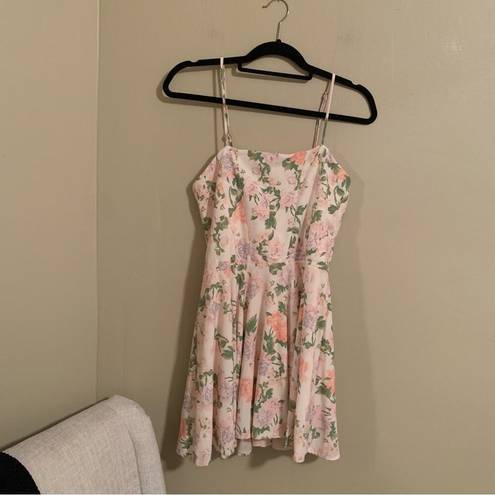 ZARA Floral Square Neck Mini Dress NWOT Size XS Sleeveless Spring Girly