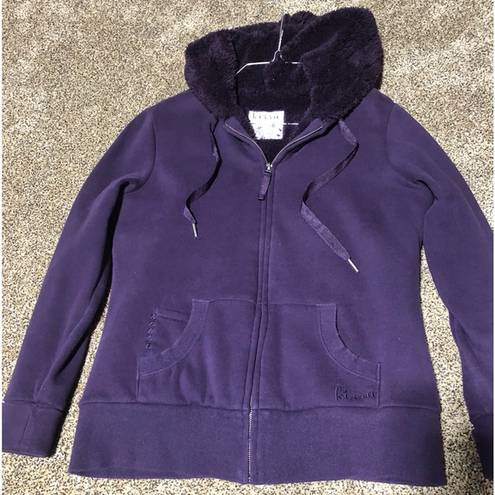 Kirra Kiera purple hooded zip up sweatshirt.