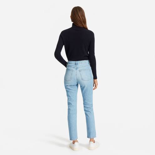 Everlane  the High Rise Cheeky Straight Jean Light Wash Button Fly Size 26 Waist