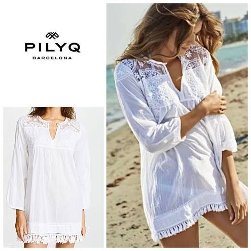 PilyQ New.  Water Lily White tunic. XS/S Regularly $134