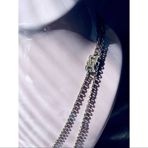The Row Vintage Gold Tone Dainty Lightweight Long Double Layer Chain Necklace