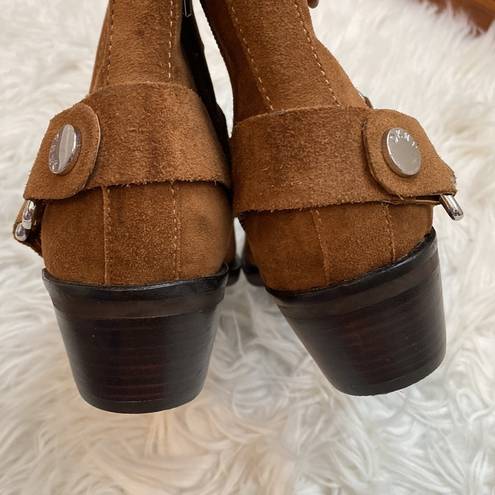 DKNY  Mina Cognac Suede Western Booties