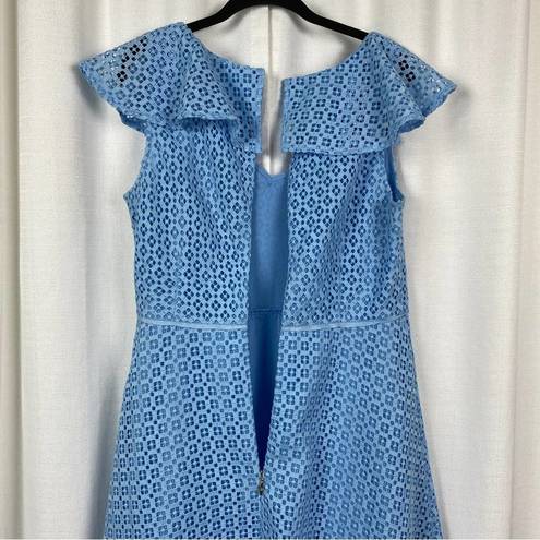 Draper James  Light Blue Lattice Lace A Line Dress Sz.12