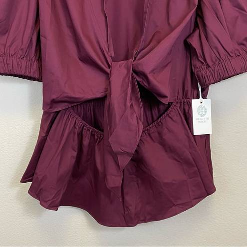 Tuckernuck  Hyacinth House Burgundy Piper Tie Front Blouse NWT Size XXL