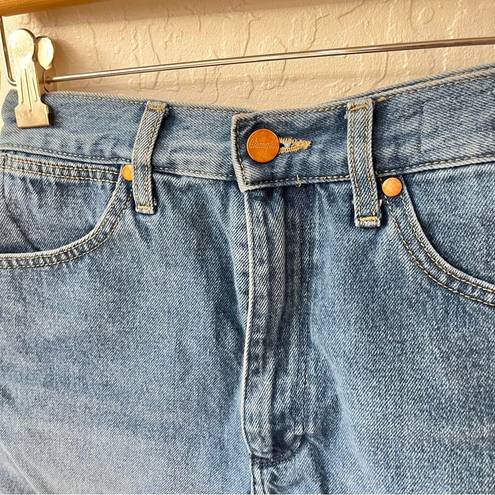 Wrangler  High Rise Festival Light Wash Slit Thigh Denim Cut Off Shorts Size 27