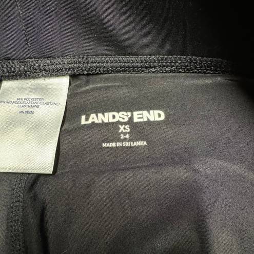 Lands'End  Womens Solid Black Base Layer Pull On Legging Pants Stretch Size XS