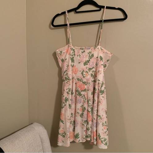 ZARA Floral Square Neck Mini Dress NWOT Size XS Sleeveless Spring Girly