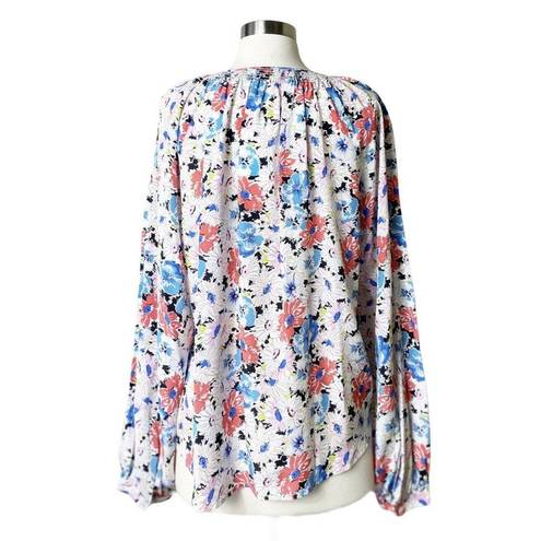 Veronica Beard  Madge Pearled Button Front Silk Floral Multi Top Blouse 10 NWT