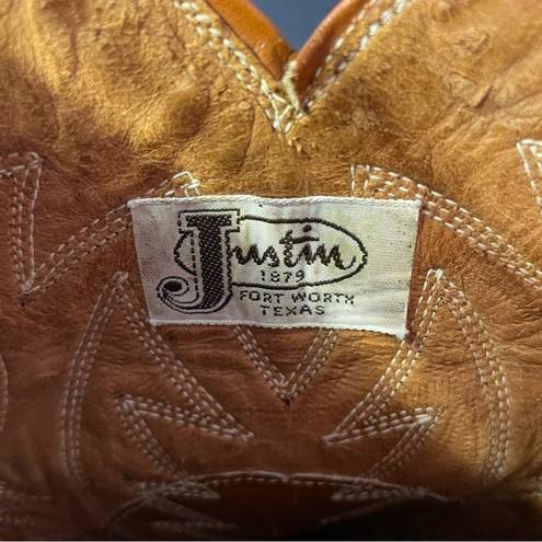 Justin Boots Justin Western Cowboy Boots Vintage Pointy Toe Lizard Leather Size 6AA Retro 70s