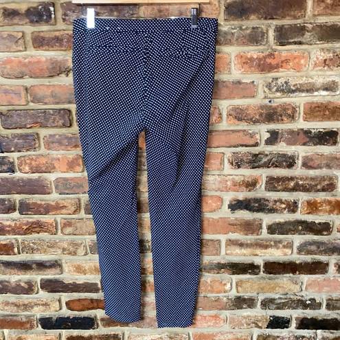 Eliane Rose  Navy Blue White Polka Dot Skinny Leg Flat Front Pants Women's Size 6