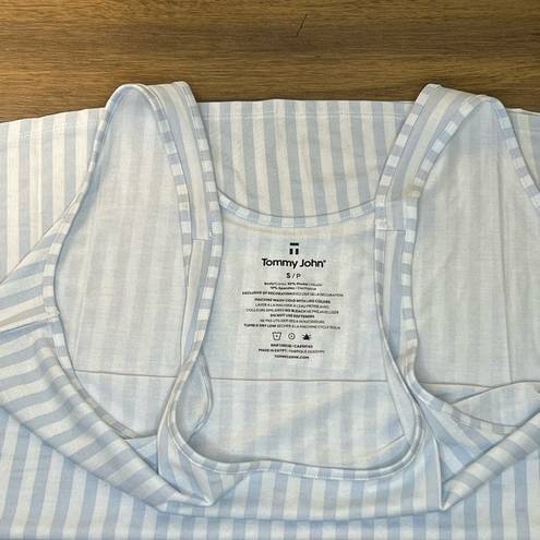 Second Skin Tommy John  Sleep Loungewear Tank Light Blue Striped Small