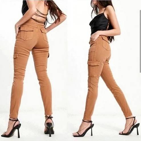 Spanx  Petite High Waisted Stretch Twill Ankle Cargo Pant in Honey Glow