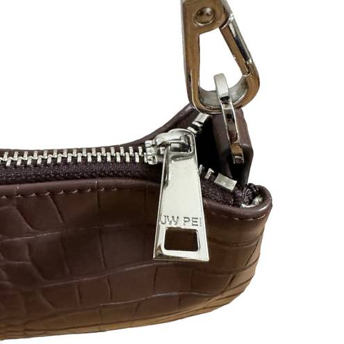 JW Pei  Eva Croc Shoulder Bag - Chocolate Brown