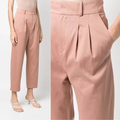 Ba&sh  • Maiwen Pleated Trousers pants high waist Blush pink tapered carrot leg