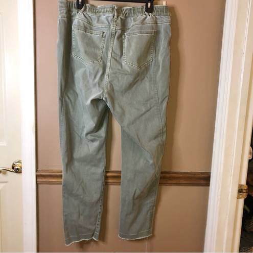 J.Jill  Denim Straight Leg Boyfriend Jeans Olive Military Green Size 16