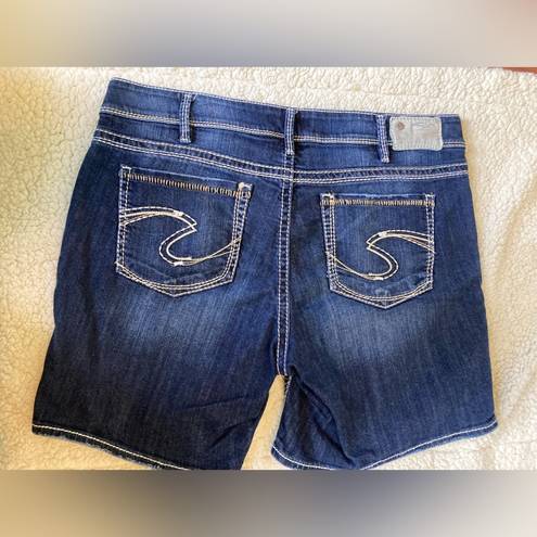 Silver Jeans , size 16, dark wash denim shorts. Cute and comfortable.