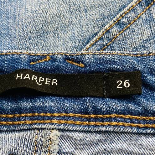 Harper  Embroidered Detail Jean Shorts 26