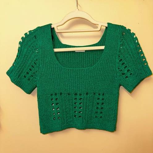 Debut Green Knit Crop Top