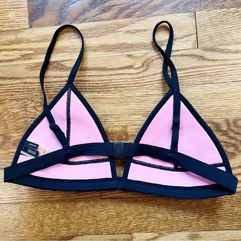 Triangl  Neoprene Pink Bambi Bikini Top Size Medium Adjustable Straps Swimwear