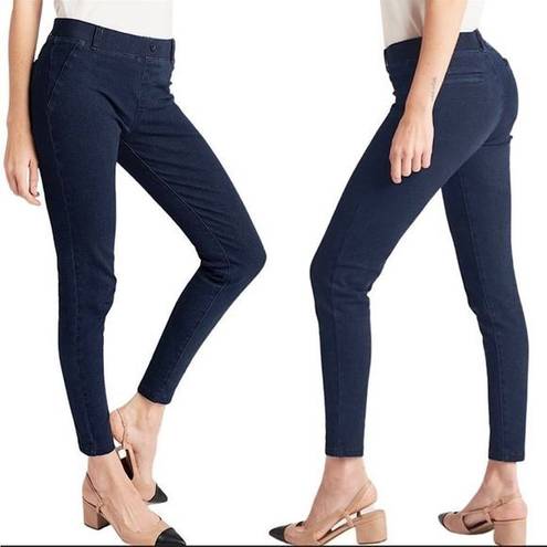 Betabrand ‎ Yoga Denim Classic Pull On Skinny Leg Jeans Dark Indigo Medium Long